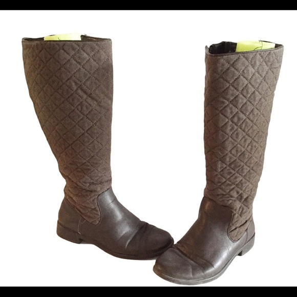 AEROSOLES Establish Tall Riding Knee High Boots With Quilted Detail Tan/Brown 7 - Picture 3 of 7